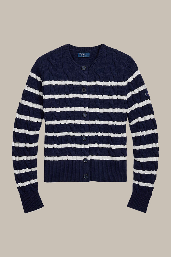 ΠΛΕΚΤΗ ΖΑΚΕΤΑ POLO RALPH LAUREN(CASHMERE) - 101 CREAM